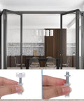 Six Piece BiFold Door Top Roller Guide Wheel And Top Pivot Spring Loaded Bifold Door Hardware Repair Kit for Pocket Doors