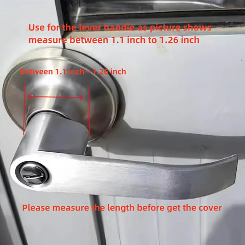 Door Lever Lockout Device With Code Lock No Key Needed Privacy For Bedroom From Outside Only Fits Long Connecting Shaft 1.1 To 1.26 Inches Measure Before Order installed on a door