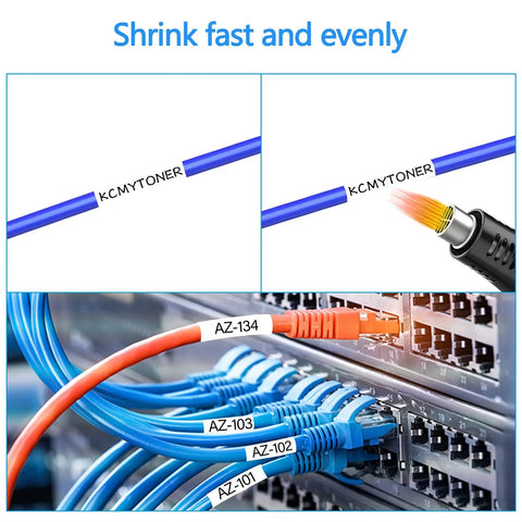 Grab These Slick 2 Pack Compatible Heat Shrink Tube Label Tapes For Brother Ptouch Hse 251 Hs 251 Wire Marking on blue cables.