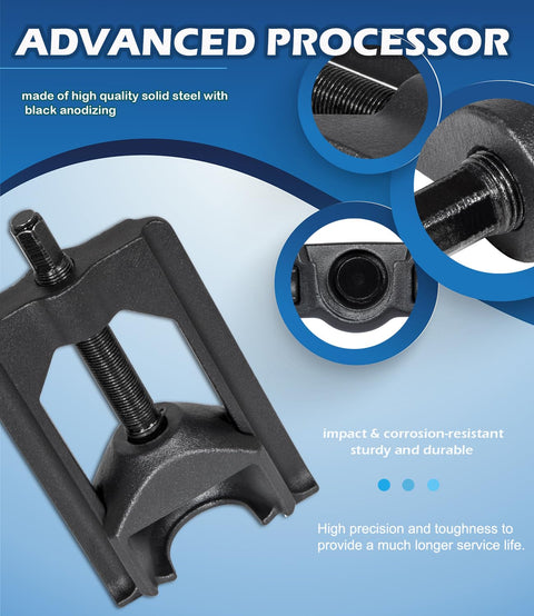 Beefy Heavy Duty U Joint Removal Tool 10105 U Joint Puller Universal Joint Extractor close-up showing steel and anodizing.