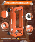 Pro Grade Aluminum Door Hinge Jig Router Template, adjustable mortise jig for 2.5 to 5 inch hinge mortises, CNC machined aluminum alloy