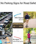 Two Ashoaza private driveway signs, aluminum, 12x6 inches, reflective outdoor No Parking No Turn Around signs (2-pack).