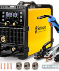 MIG 200Pro Welder With 110/220V Dual Voltage And Large LED Display, 7 In 1 Stick Lift TIG MIG Sync Spool Gun Flux Spot Welding
