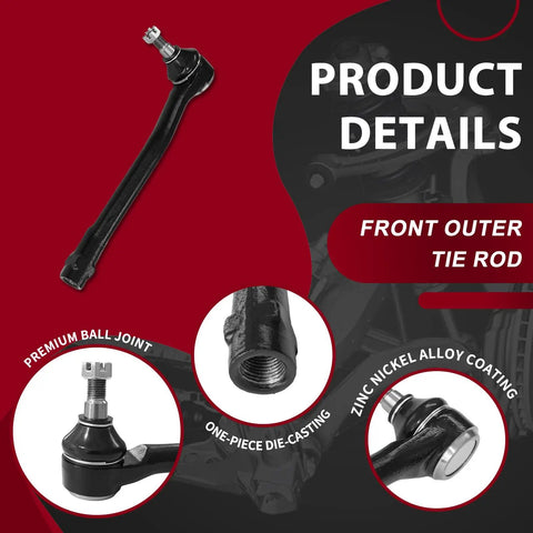 Level Up Your Daily Ride With Front Lower Control Arm Kit Includes Ball Joints Sway Bar Links And Tie Rods For 2015 2021 Kia Sedona Guarantee Perfect Fit Pro Handling Stops Wobble On Bad Roads Prevents Shakes For Smooth Ride Good As New Warranty front outer tie rod