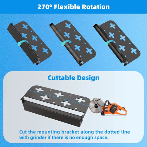 8 Pack 7 Inch Retaining Wall Lights, 5W LED Hardscape Lighting showing adjustable bracket and cuttable design