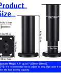 Heavy Duty Adjustable Furniture Legs, Thick Metal Cabinet Feet, dimensions 4.7 to 7 inches for beds, couches, and tables.