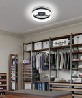 Dope Modern LED Semi Flush Mount Ceiling Light With Black Ring Vintage Modern Eleven Point Eight Inch Ring 18W Daylight 6000K Ceiling Lamp For Laundry Room And Bedroom Bright Energy Efficient Fixture That Elevates Any Space in a styled closet