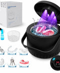 Top Tier 45kHz Ultrasonic Retainer Cleaner Machine For Dentures Night Guards And Mouthguards with 600ml steam function.
