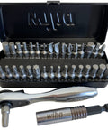 35 Piece Bit Ratchet Compact Storage Box Set With Slotted And Phillips Bits Square Torx And Hex 1/4 Inch Hex Adapter