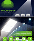 240W LED Parking Lot Light With Photocell, 36000LM Shoebox Flood Light illuminating parking area at night under rain