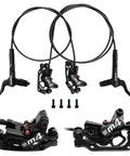Four Piston Hydraulic Mountain Bike Brake Set Front 850mm And Rear 1600mm Disc Kit With PM IS Adapter Fits E Bike MTB BMX