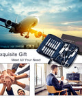 Open 11 Piece Manicure Set For Men With Stainless Steel Nail Clippers And Pedicure Tools In A Portable Blue Leather Travel Case
