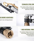 360 Degree Adjustable Impact Sprinkler With Nozzle Set For Large Area Irrigation, close-up showing stainless steel spring and 1 inch internal thread