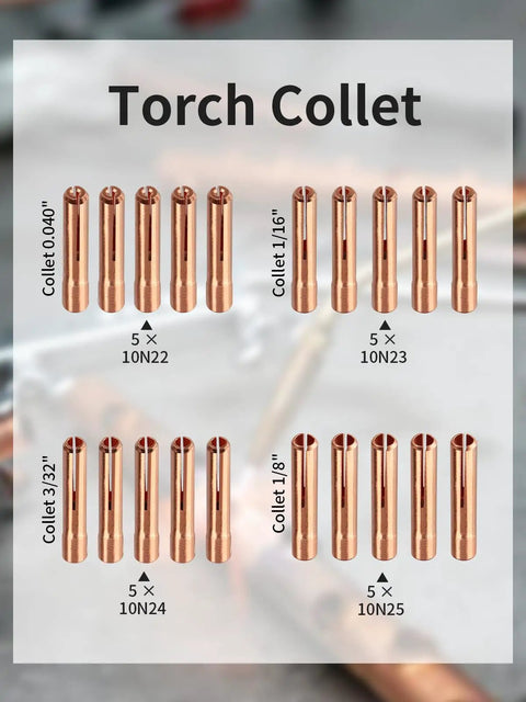 All In One 58 Piece TIG Welding Torch Kit For Gas Lens Setup 0.040 To 1/8 Inch Including WP 9 20 25 Series With Alumina Ceramic Cups Collets Gas Lens Bodies Gaskets And Back Caps Pro Grade Ready To Weld