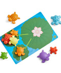 Tactile Turtles Math Activity Set for Toddlers and Preschoolers with colorful turtles on a lily pad mat for sensory learning