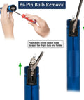 Instructions for removing bi-pin bulb from a Maglite LED Conversion Kit Replacement for Classic Flashlights.