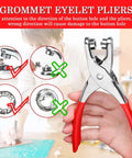 Complete 1200 Piece Pro Grade Grommet Eyelet Kit For Fabric And Leather Projects With Plier Hole Punch