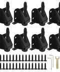 Adjustable Leveling Feet For Tables Cabinets Workbenches And Shelving Units With Locking Hex Nuts Heavy Duty Iron Construction 0 To 2 Inch Height Adjustment Stabilize Uneven Floors And Eliminate Wobble, set of 8 with screws and wrenches displayed