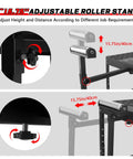 Heavy Duty Steel Power Tool Stand With Smooth Rolling Wheels And Height Adjustable Setup handles for various tasks, showing height adjust feature.