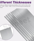 Ten Piece 304 Stainless Steel Shim Stock Kit One Inch By Six Inch By 0.004 Inch Thick For Precision Gaps And Cabinet Adjustments