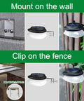 Solar Fence Lights Waterproof Outdoor Gutter Lights With Two Installation Methods For Deck Garden Porch Garage Wall Patio Backyard Warm White 6 Pack No Fuss Setup