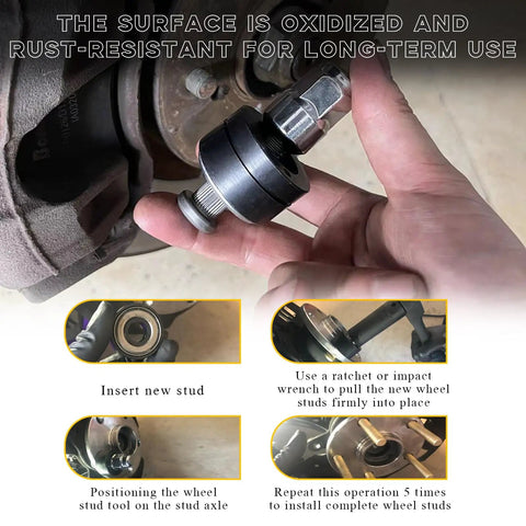 Professional Wheel Stud Installer Tool For Cars And Trucks Boasts Rust Resistant Steel Design Shop Verified Performance Ensures no sweat assembly.