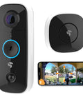 Wireless Video Doorbell Camera With Chime And 2 Way Audio, Motion Sensor, Night Vision, 180 Degree Wide View device and app demo