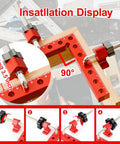 Four Piece Aluminum Corner Clamps Set With Box Five Point Five Inch 90 Degree Right Angle Clamp installation display