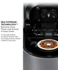 Close-up of K Supreme Single Serve K Cup Pod Coffee Maker With MultiStream Technology in gray showing coffee pod placement.