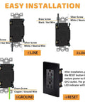 Installation guide for Heavy Duty Black GFCI Outlet 20 Amp With Snazzy Led Light And All Weather Shield Etl Approved.