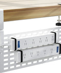 Under Desk Cable Management With Clamp No Drill 16 Inch Desk Cable Organizer Pegboard Style Keeps Cords Hidden Yet Easy To Access