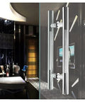 Heavy Duty 304 Stainless Steel Brushed Round Tube Door Handle Push Pull For Glass And Wood Doors in modern interior