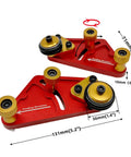 Badass Adjustable Roller Featherboard Rock Solid Aluminum Woodworking Feed Guide with slick polyurethane wheels, detailed view.