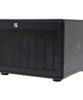 Heavy Duty 8 Bay External Storage Enclosure Up To 32TB Thunderbolt 3 Raid Drive front view with mesh and sleek black design.