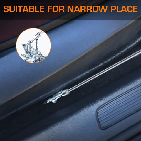 2 Piece Magnetic Pickup Tool Set With Telescoping Extendable Magnet, 360 Degree Swivel Head And LED Light, The Handy Garage Accessory Gift For Dads Moms Husbands Mechanics Or Anyone Who Drops Tiny Parts