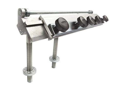 Woodturner jig attachment for Badass Water Cooled Sharpening Bundle with precision adjustment knobs for sharpening tools.