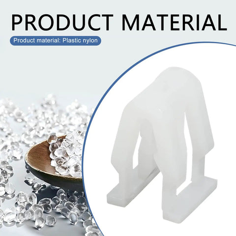 Universal Car Fastener Clips 20 Pack Made From Nylon Durable White Plastic details with nylon material background