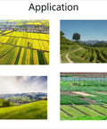 Collage of landscapes for Two Wheel Power Tiller For Garden And Farm, Handy Walking Tractor For Easy Land Cultivation.