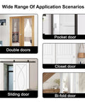 Illustration of various doors including double doors, pocket door, closet door, sliding door, and bi-fold door for application scenarios.