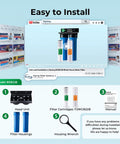 Smooth Two Stage Whole House Water Filtration System Featuring 20 Inch Sediment And Carbon Block Filters To Kick Chlorine Bad Tastes Rust To The Curb For Clean Home Drip Everyday installation components with filters and manual.