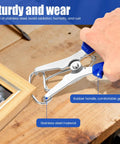 Premium Stainless Steel Miter Spring Clamps Kit With Heavy Duty Pliers For Picture Frames Wood Trim And Moldings In 24 Pieces Plus Storage Ring To Keep Your Studio Organized And Ready For Any Project: stainless steel clamp on wood frame