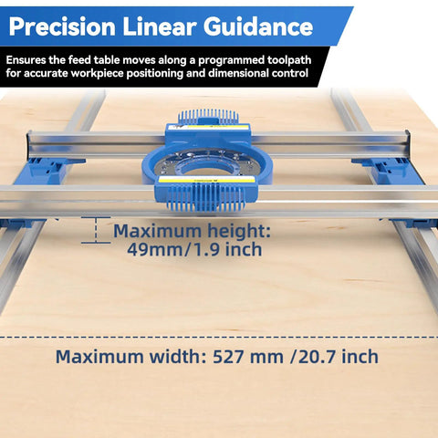 Flat Sled System for Precise Router Trimming and Planing, Adjustable Setup for Home DIY Woodworking, Fits Wood Slabs Up to 28 Inches Wide