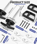 Lock It Down Shed Door Lock Latch 2 Pack Built Tough For Barns Garages And Sheds features detailed dimensions and included keys.
