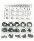 Complete 340-Piece Round Wire C-Clips External Retaining Rings Assortment Kit 5mm To 28mm For Shafts Black Finish Steel Snap Ring Set