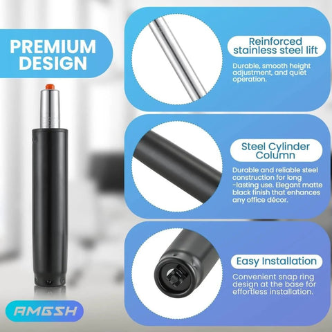 Office Chair Cylinder Replacement 5.5 Inch Travel Length Fits Most Chairs Heavy Duty Class 4 Gas Lift Hydraulic Piston