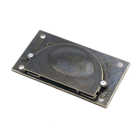 Bronze Zinc Alloy Flush Door Pull Handles For Cabinets, Drawers, Wardrobes And Sliding Doors, Recessed Pocket Pulls with screws