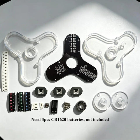 Beginner-Friendly Soldering Practice Kit With 3 Leaves Fidget Spinner Project LED Flasher Light DIY Electronics Board STEM
