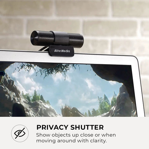 Top Tier 1080P Usb Webcam With Slick Privacy Shutter Dual Onboard Mics For Live Streaming Video Calls Gaming And Remote Hustle Quick Plug And Play Ready Setup mounted on a laptop.
