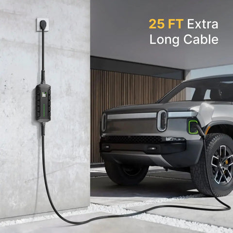 Level 2 EV Charger 220 240V 30A 7.2kW Home Charging Station With 25ft Cable ETL Certified on wall charging electric vehicle