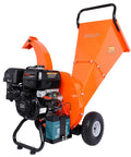 Powerful 9HP Gas Powered Wood Chipper With Electric Key Start, 274cc Engine, 4 Inch Max Branch Capacity, side view